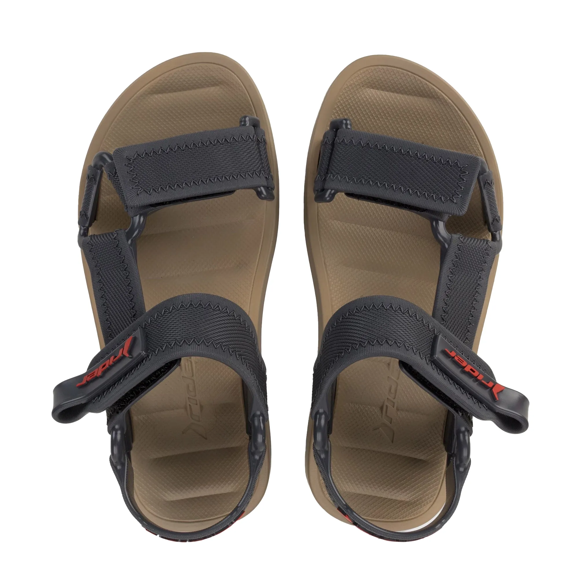 Vista superior da papete Rider infantil masculina bege com tiras em velcro